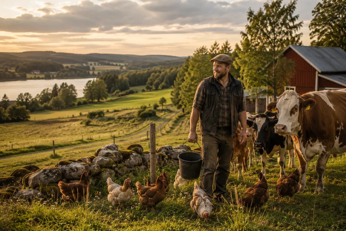 Lokal producent med sina djur